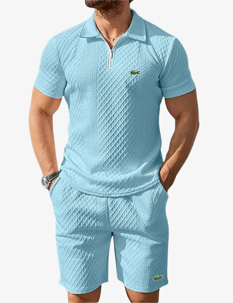 Zip Polo & Shorts Set - CLEARANCE