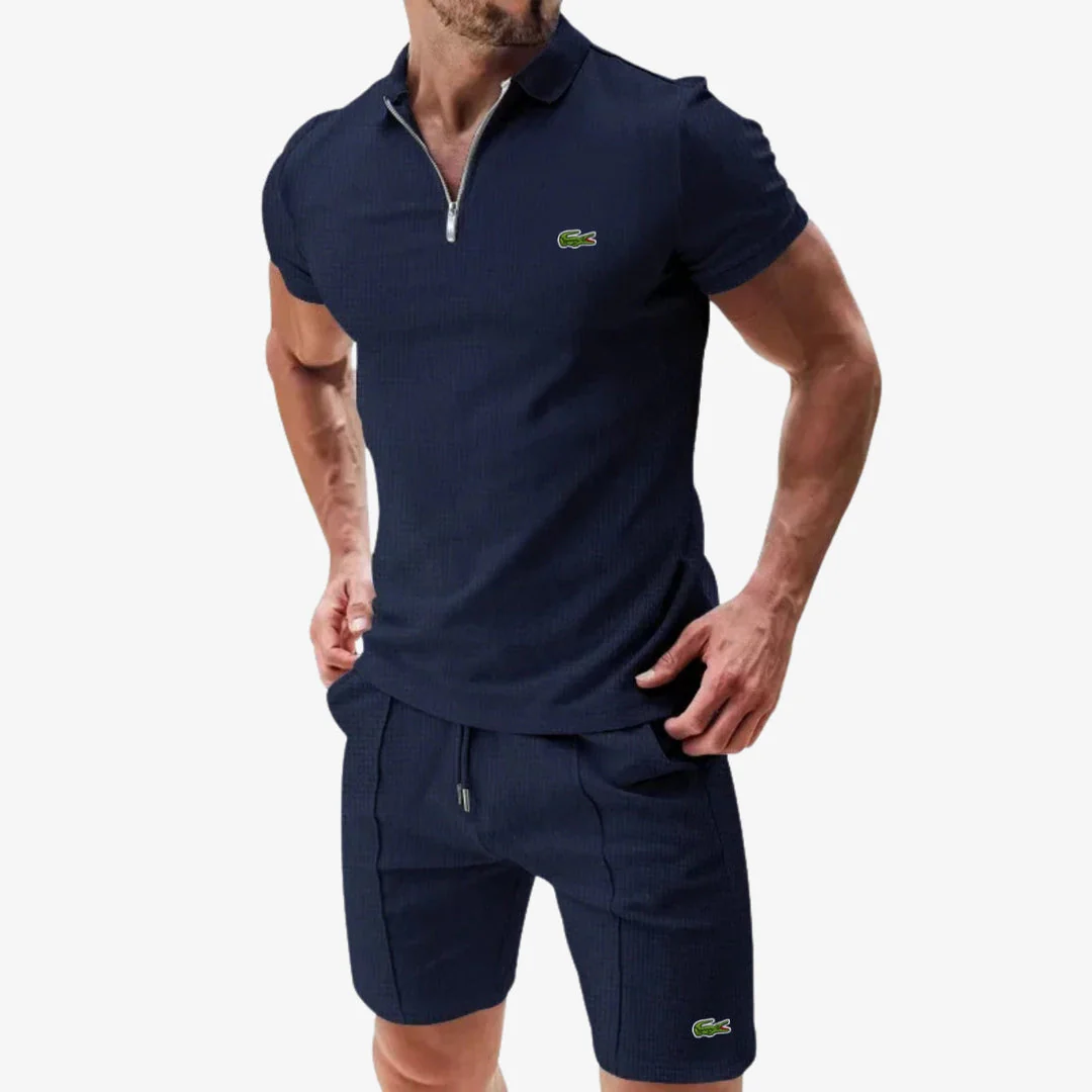 Zip Polo & Shorts Set - CLEARANCE