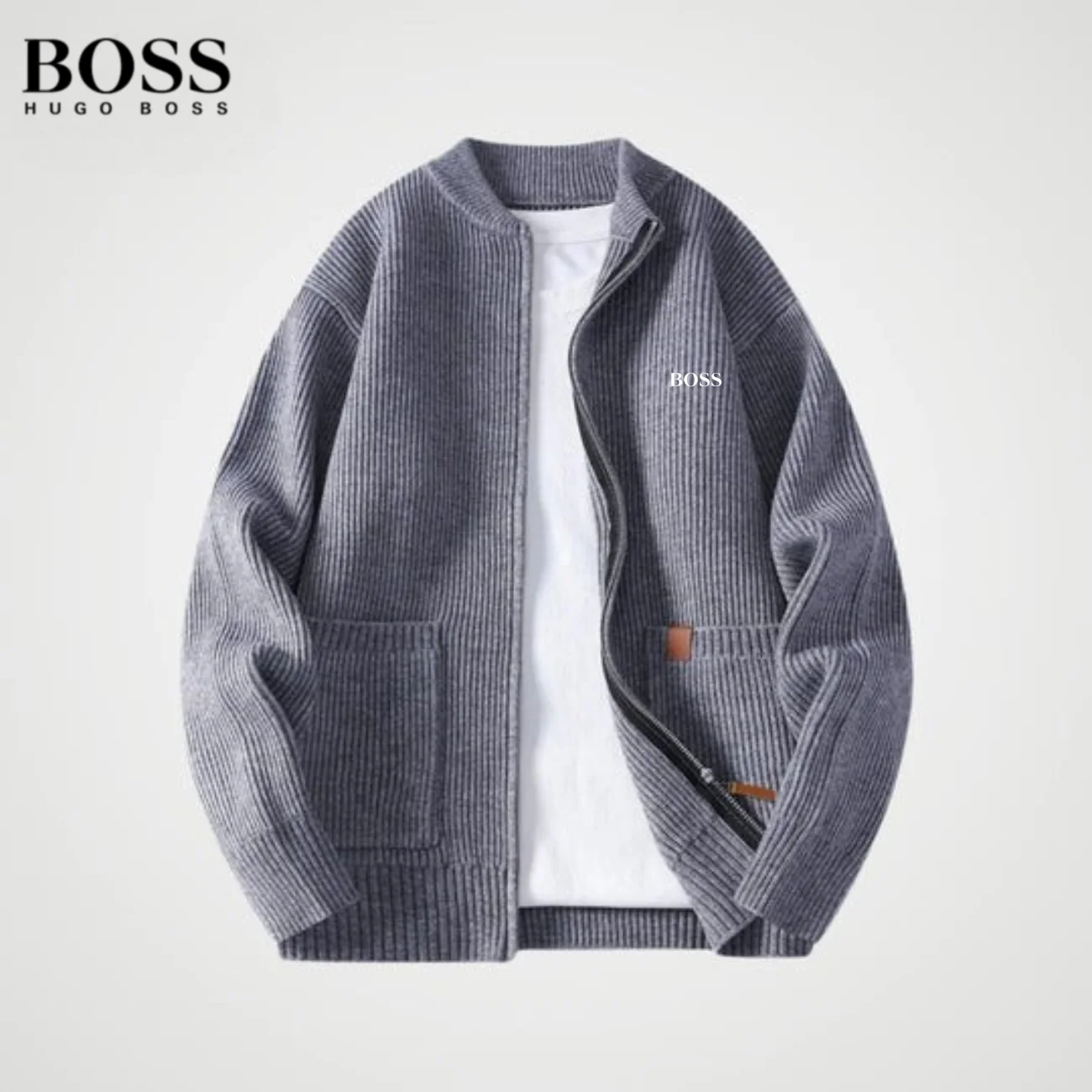 Zipped Knit Cardigan || CLEARANCE PRICE