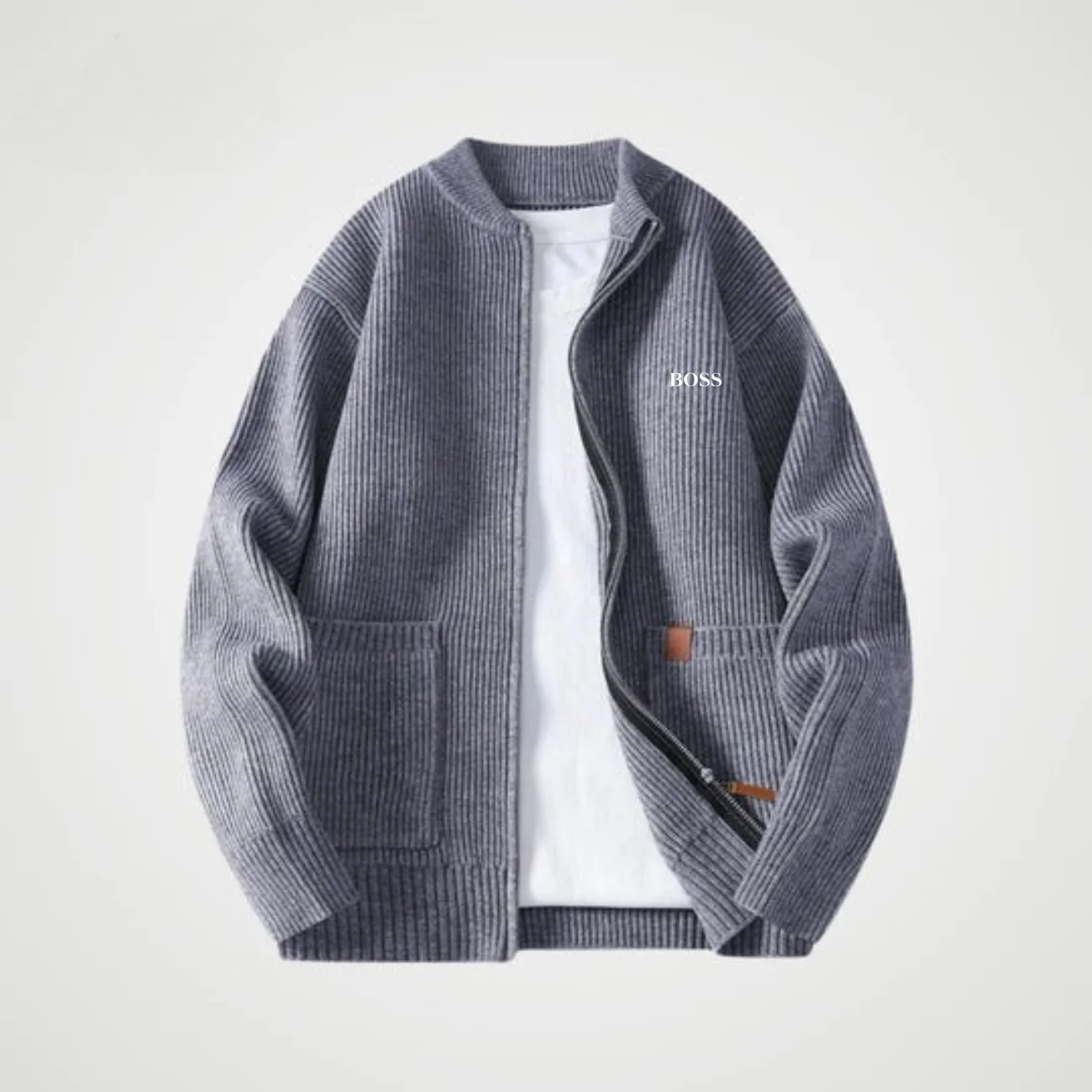 Zipped Knit Cardigan - CLEARANCE PRICE