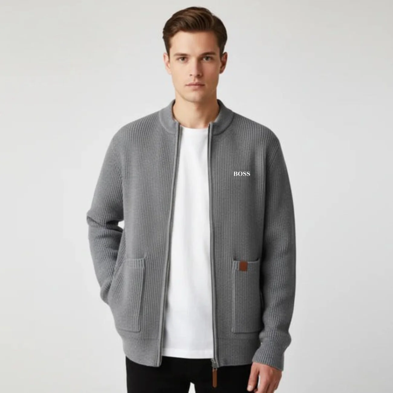 Zipped Knit Cardigan - CLEARANCE PRICE - Image 6