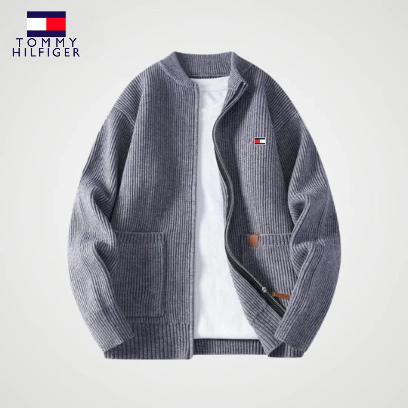 Zipped Knit Cardigan || CLEARANCE PRICE